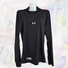 UNDER ARMOUR　アンダーアーマー　カットソー　ブラック　メンズ　トレーニングウェア　長袖　ハイネック　LG　ロゴ　メッシュ　伸縮性あり