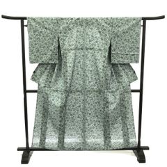紬/単衣/グレー/未使用品/仕立上がり/適応身長157～163㎝/10784