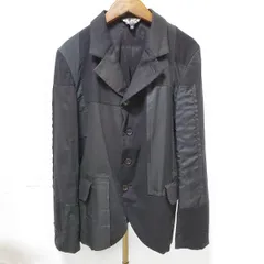 #anc コムデギャルソン COMMEdesGARCONS BLACK ジャケット S 黒 パッチワーク 切りっぱなし レディース [920278]のサムネイル