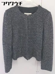 ◇ NATURAL BEAUTY ナチュラルビューティー ノーカラー 長袖 ジャケット サイズ38 ブラック系 レディース  【中古】 【1106300009473】