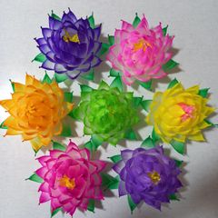 蓮の花の紙 8色 16個 蓮の紙 韓紙 ハスの花 韓国 蓮紙 ハスの紙