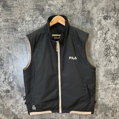 ☆FILA☆フィラ♪ベスト♪ノースリーブ♪ブラック♪メンズ(XXL)