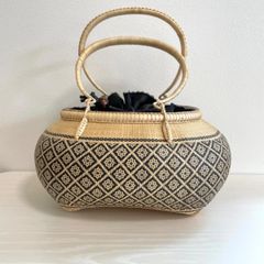 新品【タイ王室御用達】高級　プラニー工房　かごバック　着物 竹 バンブーバック タイ王室御用達 高級 プラニー工房 かごバック 着物 竹 バンブー