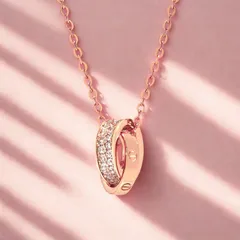 ネックレス レディース ペンダント 金属アレルギー対応  ピンクゴールド アクセサリー