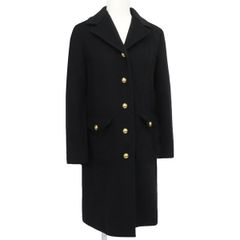 【美品】GUCCI グッチ GG マーモント ダブルG ベルト ウール チェスター コート サイズ38M 金ボタン 494500 黒 ロング 国内正規品 47306