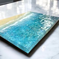 <魚の群れ　傾斜ボード>超立体  沖縄の海 レジンアートボード　美ら海　オーシャンアート