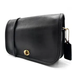 ?美品? COACH  コーチ OLD COACH オールドコーチ ショルダーバッグ トートバッグ ワンショルダーバッグ ターンロック フラップ キーホルダー レザー 革 ブラック 黒色 ゴールド金具 ユニセックス 男女兼用 メンズ レディース