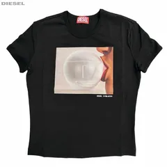DIESEL ディーゼル 新品 半袖 Tシャツ A12797 0HERA 9XX レディース ブラック 丸首 クルーネック 送料無料
