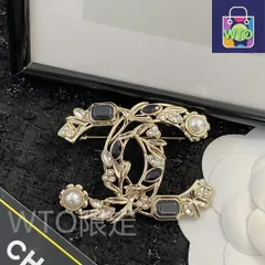 【今日特価】CHANEL シャネル 22 年 ブラック ジェム ブローチ?