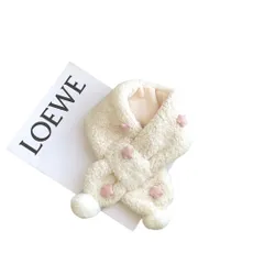 【迅速発送】Pangdabei マフラー キッズ 女の子 男の子 子供用 ネックウォーマー 星 スター ポンポン もこもこ あったか 防寒 ふわふわ かわいい 冬 厚手 保温 ベビー 幼児 こども用 プレゼント ギフト 子供服