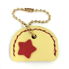 本革 キーケース キーカバー	クリーム色	ストラップ ハンドメイド/工房エールヨコハマ