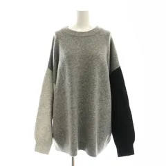 フリークスストア FREAKS STORE 24AW 袖クレイジー オーバー ニット プルオーバー セーター 長袖 F グレー 黒 ブラック /AT ■OS