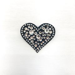 【LM / エルム】ブローチ F・ハート MINI  /  立体刺繍アクセサリー スワロ