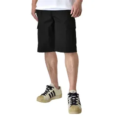 ハーフパンツ カーゴパンツ 《ブラック》新品 未使用 TC素材 ウエストゴム チノ素材 【D7H】【ゆうパケット】 ファッション