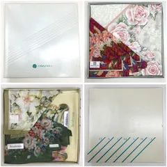 訳あり← 新品未使用品 🔶 jun ashida・GIVENCY・Sanderson ／ ジュン アシダ・ジバンシー・サンダーソン ハンカチ　豪華5枚セット ／  花柄 ／ ブランドハンカチ ／  コットン100％ ／ 綿100％ ／ 贈答品 ／ レディース