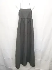 ◇ ⊂ ap retro アプレトロ ジャガード ロング丈 キャミ ワンピース サイズF ブラック レディース E  【1507010015080】