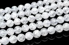 クラック水晶 8mm  １連（約38cm） パワーストーン 天然石 _R116