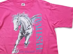 90s USA製 1994 KENTUCKY DERBY FESTIVAL ホース アート コットンTシャツ ピンク L★オールド ビンテージ アニマル ウマ ダービー 競馬