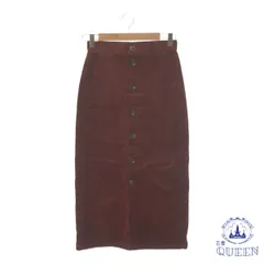 ☆美品☆ GU ジーユー ひざ丈スカート スカート ボタン カジュアル おしゃれ タイト レディース ブラウン M 901-6955 送料無料 古着