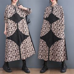 モード系　アシンメトリー　気品とデザイン引き立つシャツワンピース