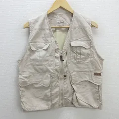 H■ウールリッチ/WOOLRICH フィッシングベスト 釣り アウトドア【M】ベージュ/MENS■41【中古】