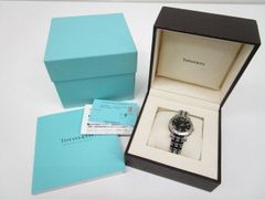【送料無料】★良品★ Tiffany＆Co. ATLAS アトラス Z1301.11.11A10A00A レディース腕時計 クオーツ ブラック×シルバー　未稼働品［760-331-25000_0575］