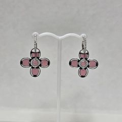 ロベルト・コイン リバティ ピンク エナメル ダイヤモンド ホワイトゴールドピアス