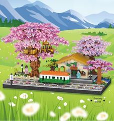 レゴ互換 ブロック 路面電車 桜の木 鉄道 3668pcs