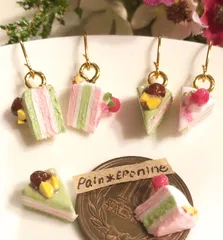 【選べる】桜と抹茶のケーキセットピアス