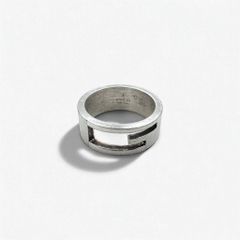 GUCCI ブランデッド カットアウト G リング 指輪 シルバー Ag925 イタリア製