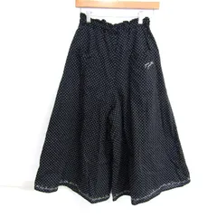 ポンポネット ワイドパンツ ドット柄 ベルト付き ボトムス キッズ 女の子用 Lサイズ ネイビー×ホワイト pom ponette junior 【中古】