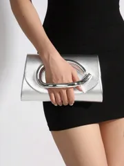 バッグ レディース ドレスバッグ 魅力的な大容量イブニングクラッチ、輝くチェーンストラップ、ファッションフラップ、高級加工フェイクウェディングパーティーハンドバッグ、女性用チェーンショルダークロスボディバッグ (テ