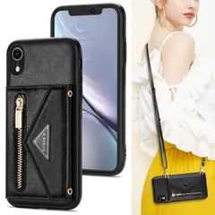 【数量限定】iPhone XR 対応 スマホ ケース iPhone XR 肩掛け 首かけ 斜めがけ ショルダー iPhone XR スマホ 携帯 用 ケースiPhone XR 財布型 ケース iPhone 10R スマホケース iPhone XR手帳型 ケース