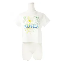 未使用品 ケンゾー KENZO PARIS CROPPED SKINNY T-SHIRT ラッキータイガー Tシャツ 半袖 L 白 FA52TS6164YH