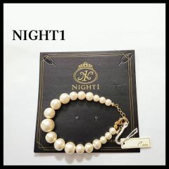 新品 レディース Night1 パールモチーフブレスレット 白色 ホワイト 真珠モチーフ プチプライス パーティーアクセ ナイトワン 【24145】