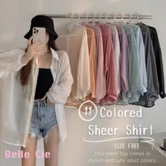 シャツ 長袖 シアー レギュラーカラー 多色 羽織り 肌見せ 無地 レディース 韓国ファッション カラバリ 透け感 シンプル さらさら おしゃれ 夏 春 女子 カジュアル 春物 薄手 シアートップス ゆったり カラー 春夏 かわいい 透け