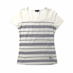 BURBERRY LONDON ボーダーTシャツ 2 ホワイト ロゴ刺繍