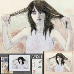 真作】【WISH】五十嵐晴徳「良寛さん」日本画 12号 大作 共