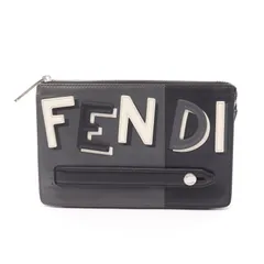フェンディ FENDI セカンドバッグ クラッチバッグ 7N0078 グレー/ブラック レザー スリムクラッチ メンズ Used Bのサムネイル