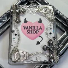 トレカキーホルダー　トレカケース　硬質ケース　デコ　レジン　十字架　手錠　ブラック　黒