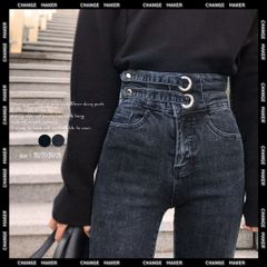 デニムパンツ レディース ハイウエスト スキニーパンツ 細身 ボトムス