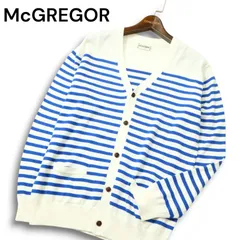 McGREGOR マクレガー 秋冬 ボーダー★ Vネック ニット カーディガン 羽織り Sz.M メンズ
