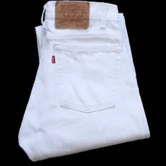 80s USA製 Levi'sリーバイス 505 ホワイト デニムパンツ W29★ビンテージ オールド ジーンズ ストレート ハチマル 生成り