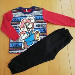 スーパーマリオ 光るパジャマ 長袖パジャマ 裏起毛[2632310]レッド