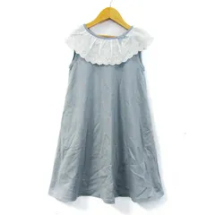 べべ ワンピース ノースリーブ ブランド トップス 日本製 キッズ 女の子用 130サイズ 水色系 BeBe 【中古】
