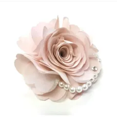 ピンクの石/パールレーン付お花コサージュ