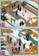 [중고] 포스터 엔딩 A4 클리어 포스터 그림 권 2장 세트 집합(카마쿠라/청소) [특도검 난무-하나마루- ~유키츠키화~ 화노권] 극장 상품