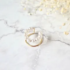 小さなパールのイヤーカフ　ete agete ゴールド　好きへ