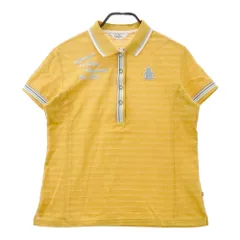 サイズ：LL MUNSING WEAR マンシングウェア  半袖ポロシャツ ボーダー柄 イエロー系 [240101405228]# ゴルフウェア レディース ストスト