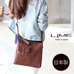 ショルダーバッグ レディース メンズ 本革 牛革 レザー 斜め掛け ななめ掛け ユニセックス シンプル lime 1055 チョコ
